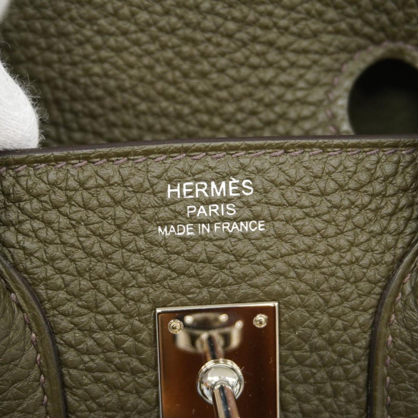 Hermès Birkin 25 Khaki Leather Hand Bag