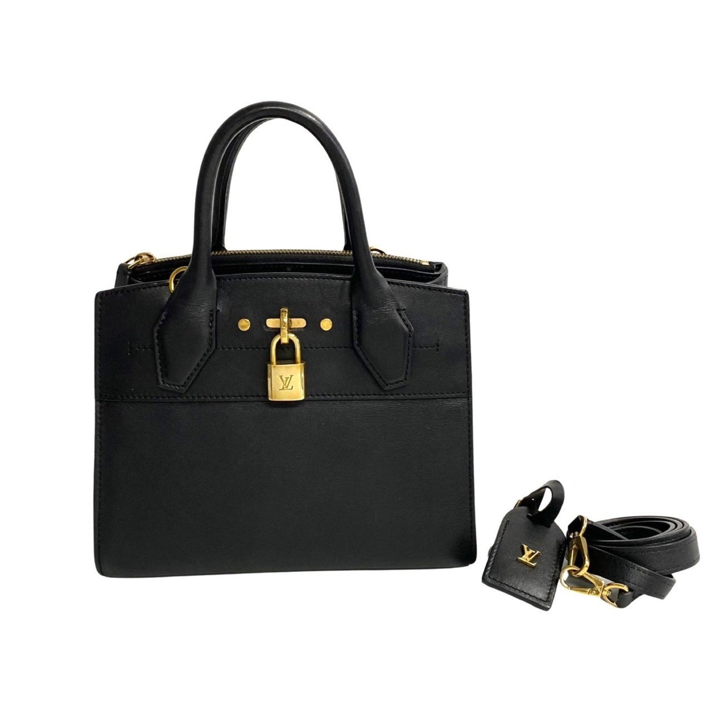 Louis Vuitton City steamer Black Leather Hand Bag