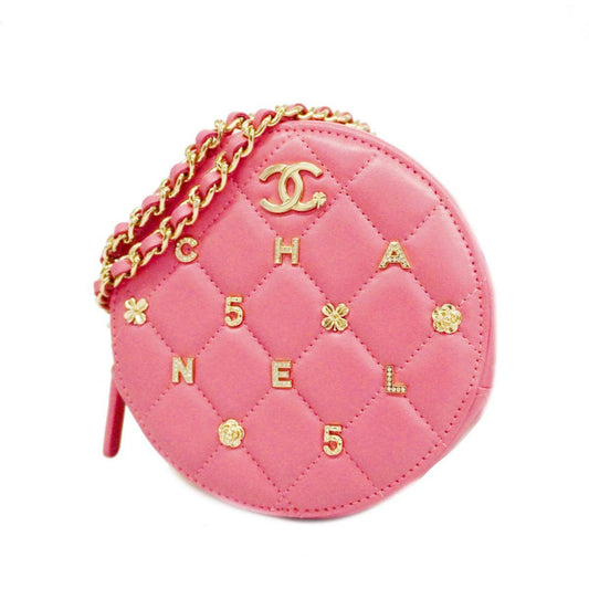 Chanel Round Mini Pink Leather Shoulder Bag