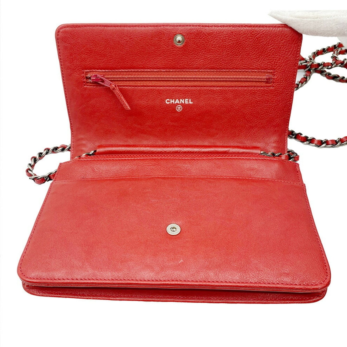 Chanel Boy Red Leather Shoulder Bag