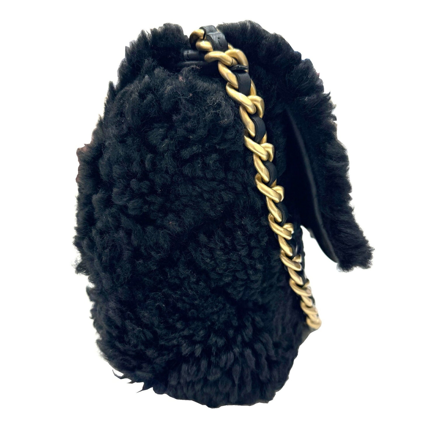 Chanel Chanel 19 Black Fur Shoulder Bag