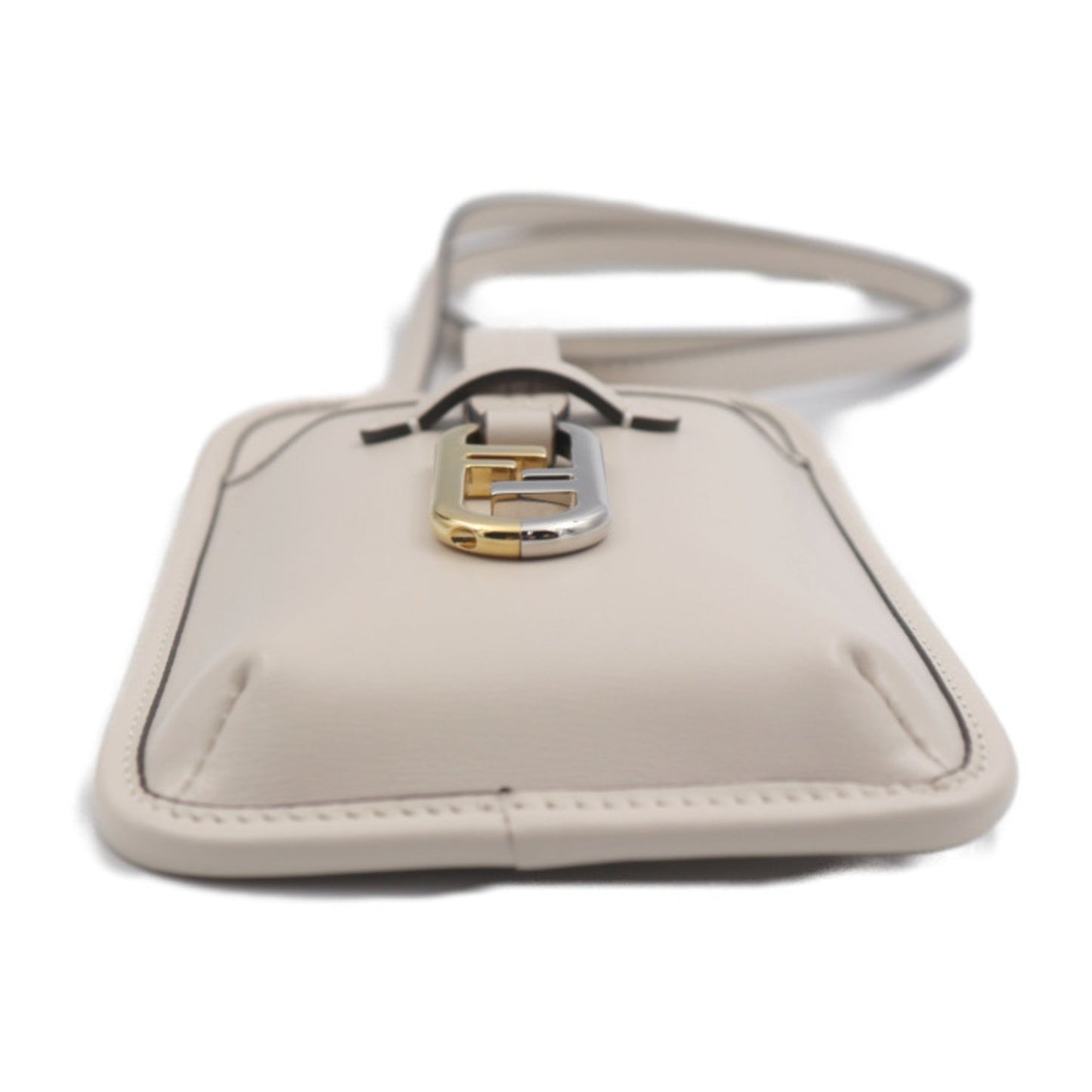 Fendi O'lock Beige Leather Clutch Bag