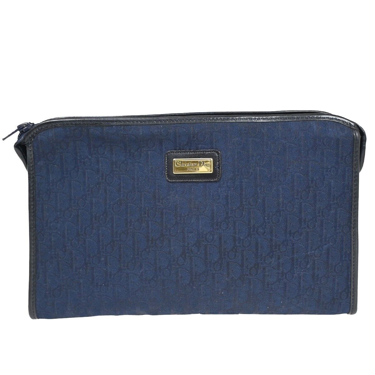 Dior Trotter Navy Canvas Clutch Bag