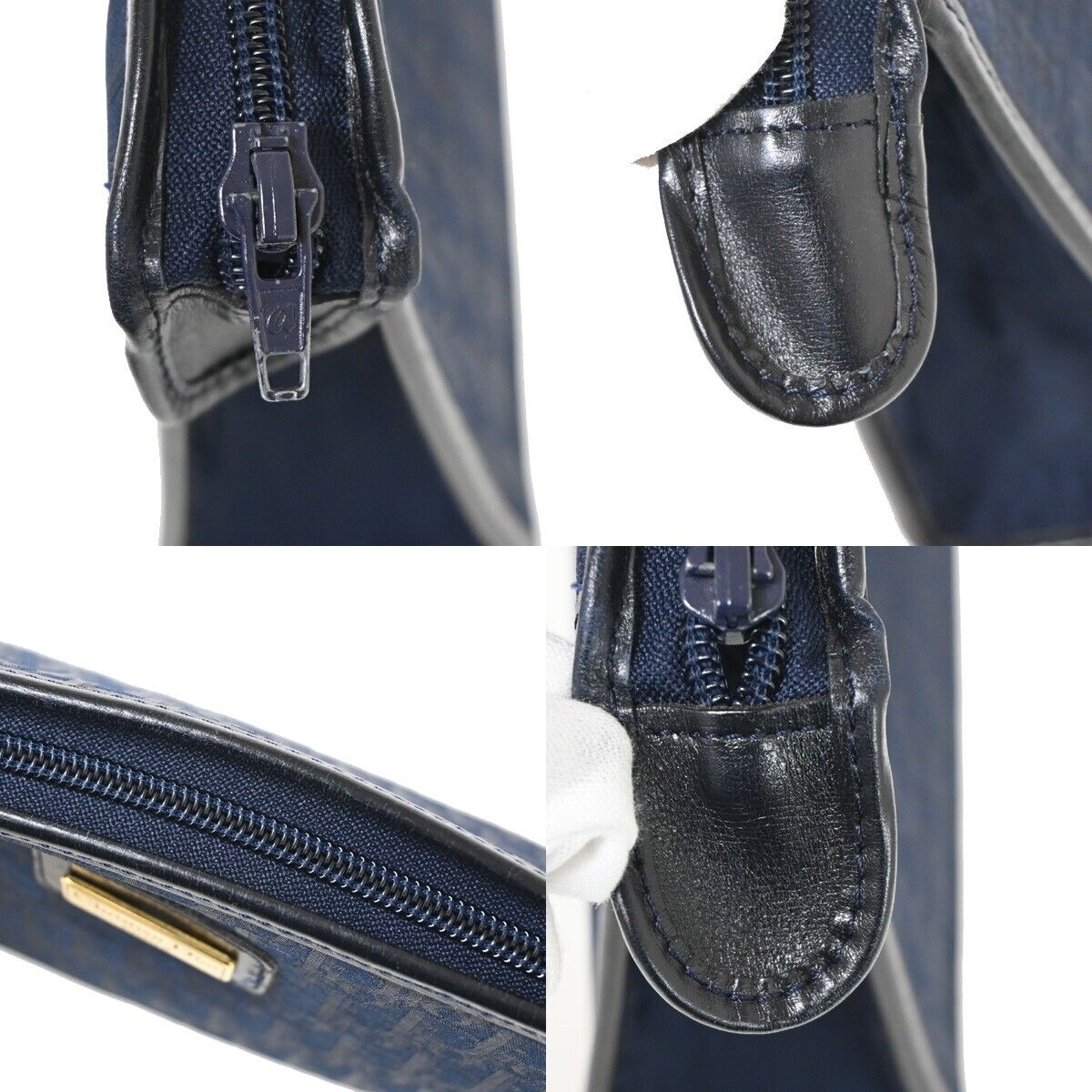 Dior Trotter Navy Canvas Clutch Bag