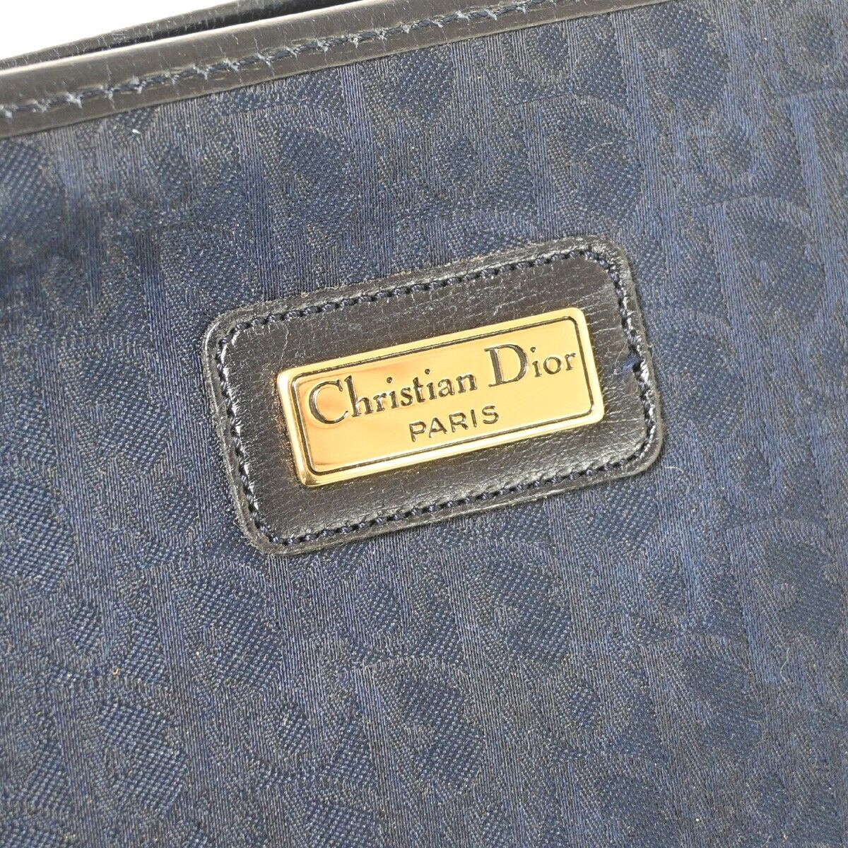 Dior Trotter Navy Canvas Clutch Bag