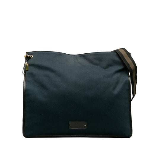 Gucci Navy Canvas Shoulder Bag