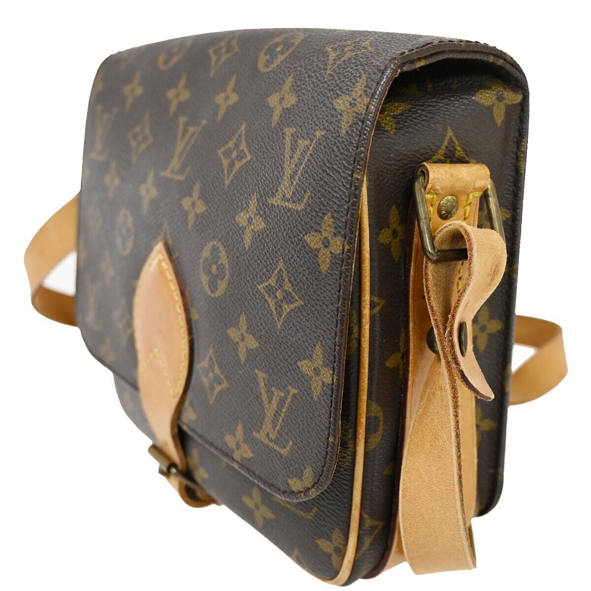 Louis Vuitton Cartouchiere Brown Canvas Shoulder Bag