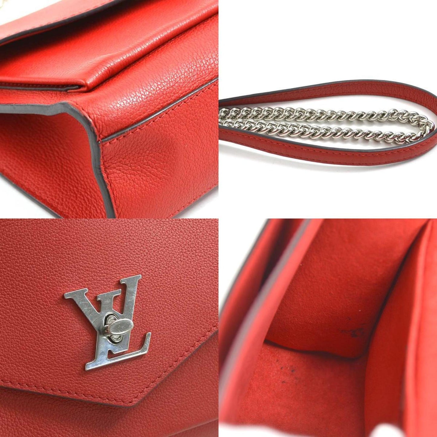 Louis Vuitton Mylockme Red Leather Shoulder Bag