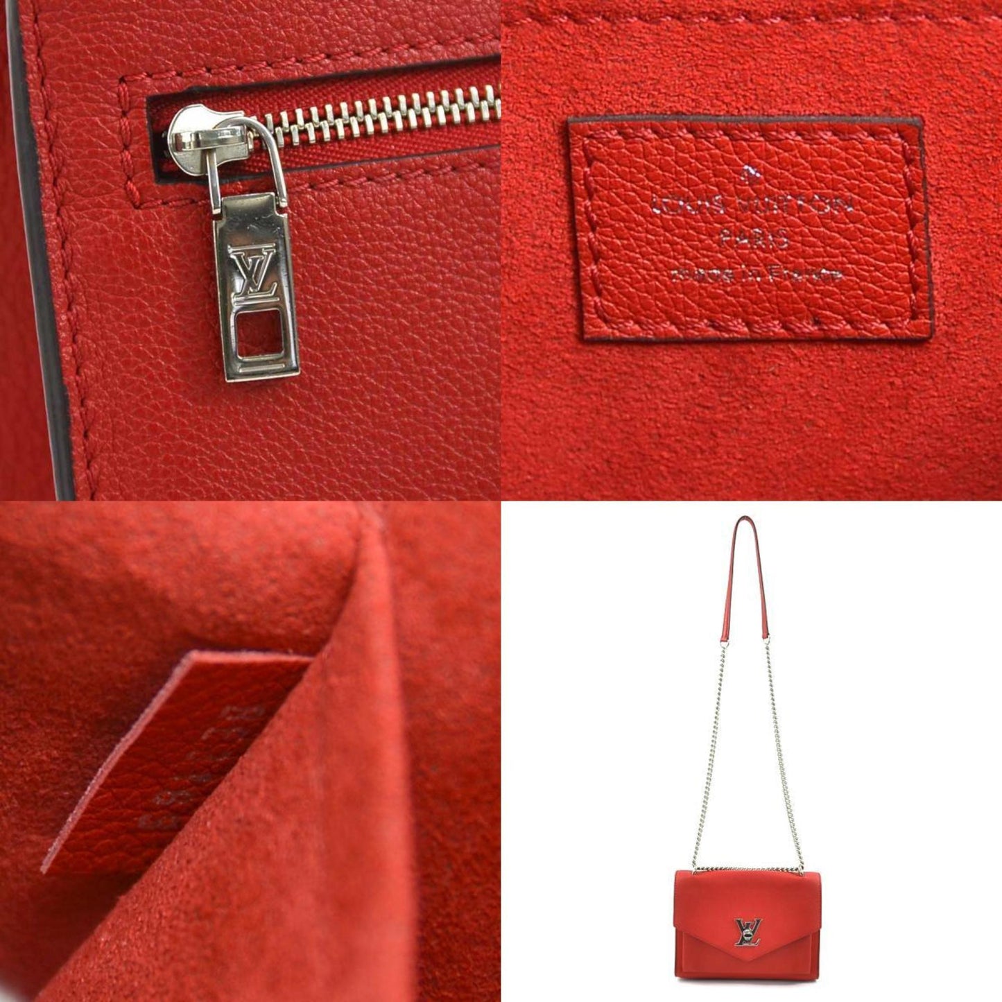 Louis Vuitton Mylockme Red Leather Shoulder Bag