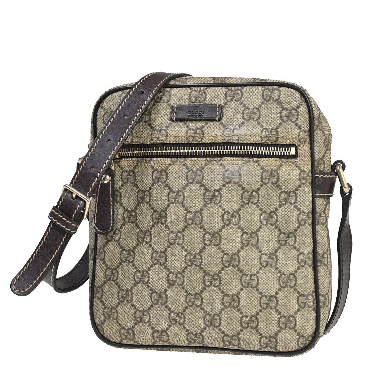 Gucci GG Supreme Beige Canvas Shoulder Bag