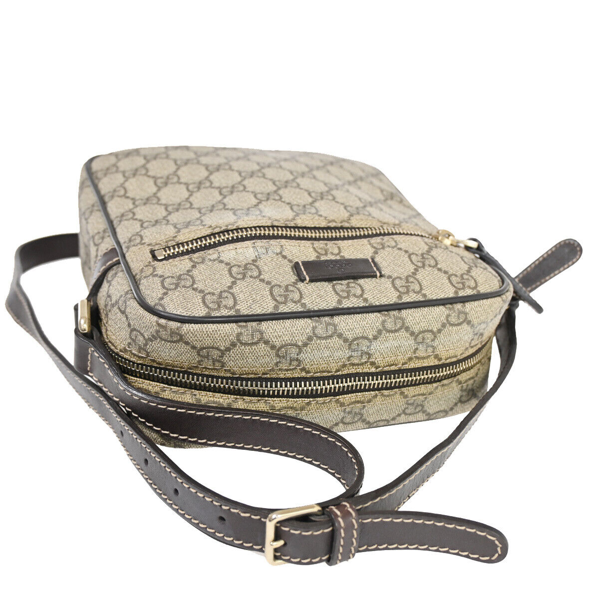 Gucci GG Supreme Beige Canvas Shoulder Bag