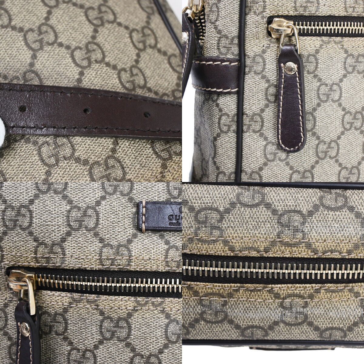 Gucci GG Supreme Beige Canvas Shoulder Bag