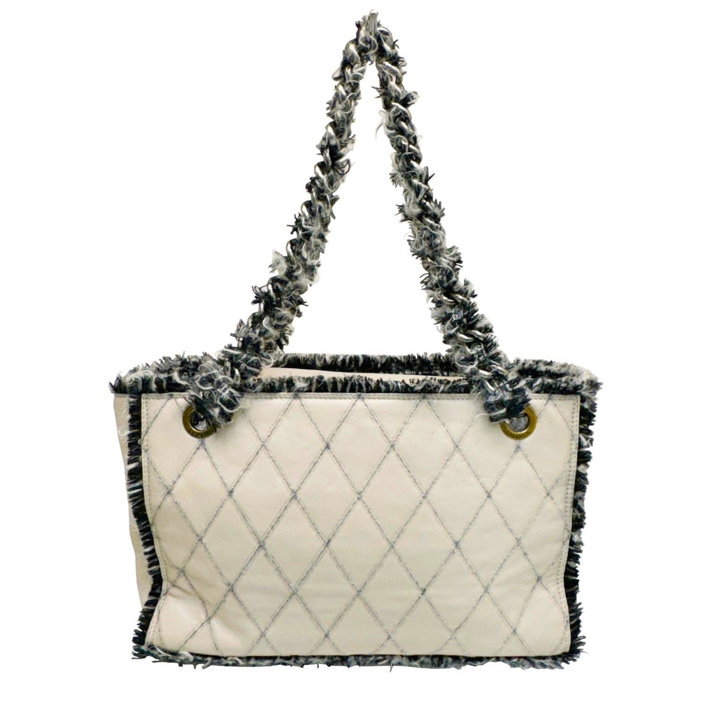 Chanel Coco Mark White Leather Tote Bag