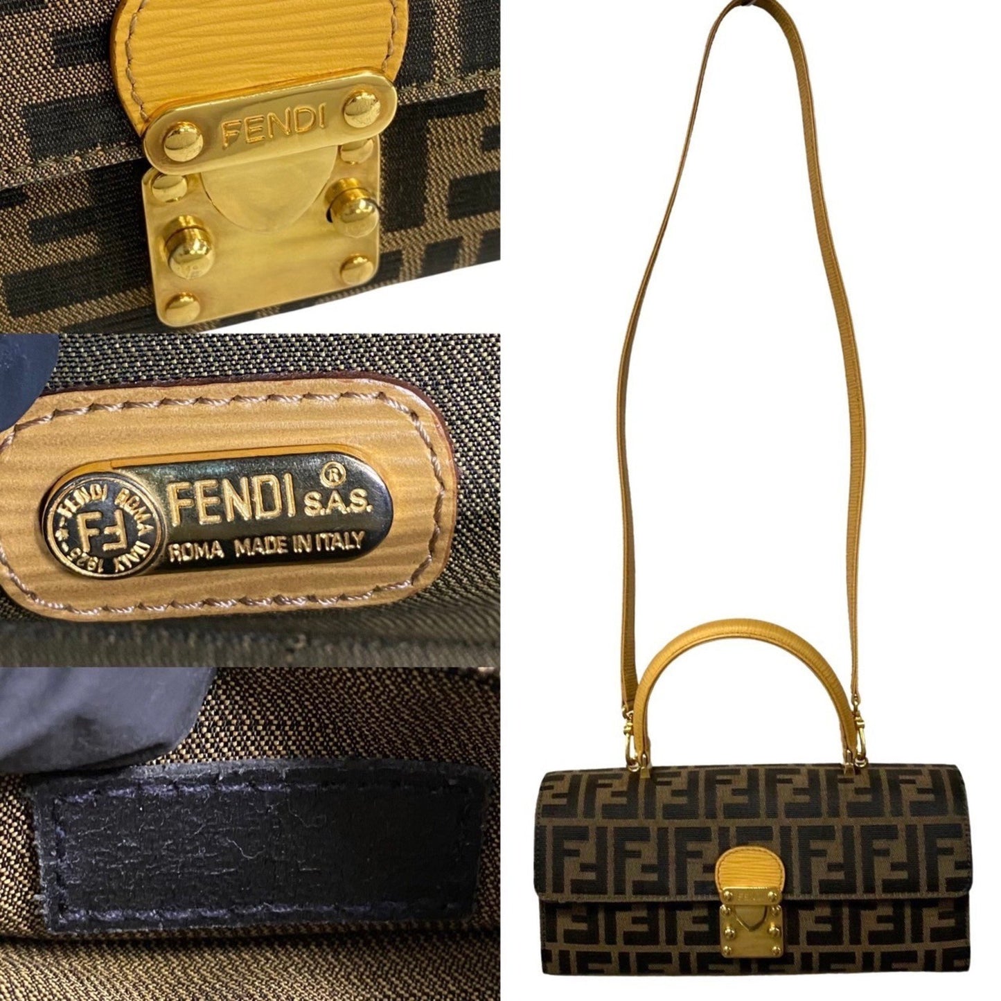 Fendi Zucca Brown Canvas Hand Bag