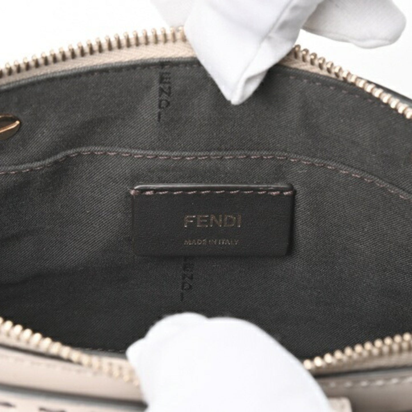 Fendi By The Way Beige Leather Hand Bag