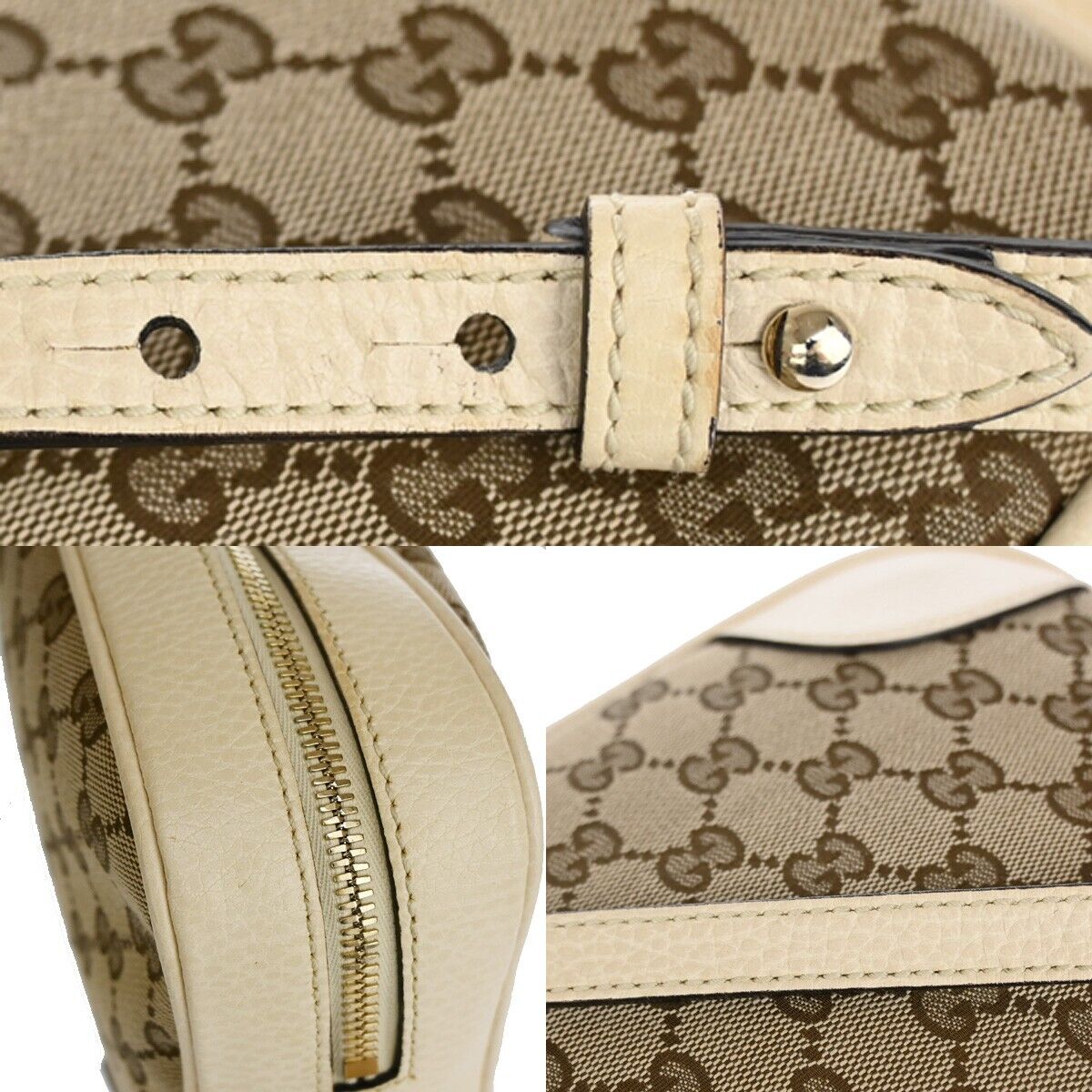 Gucci Bree Beige Canvas Shoulder Bag