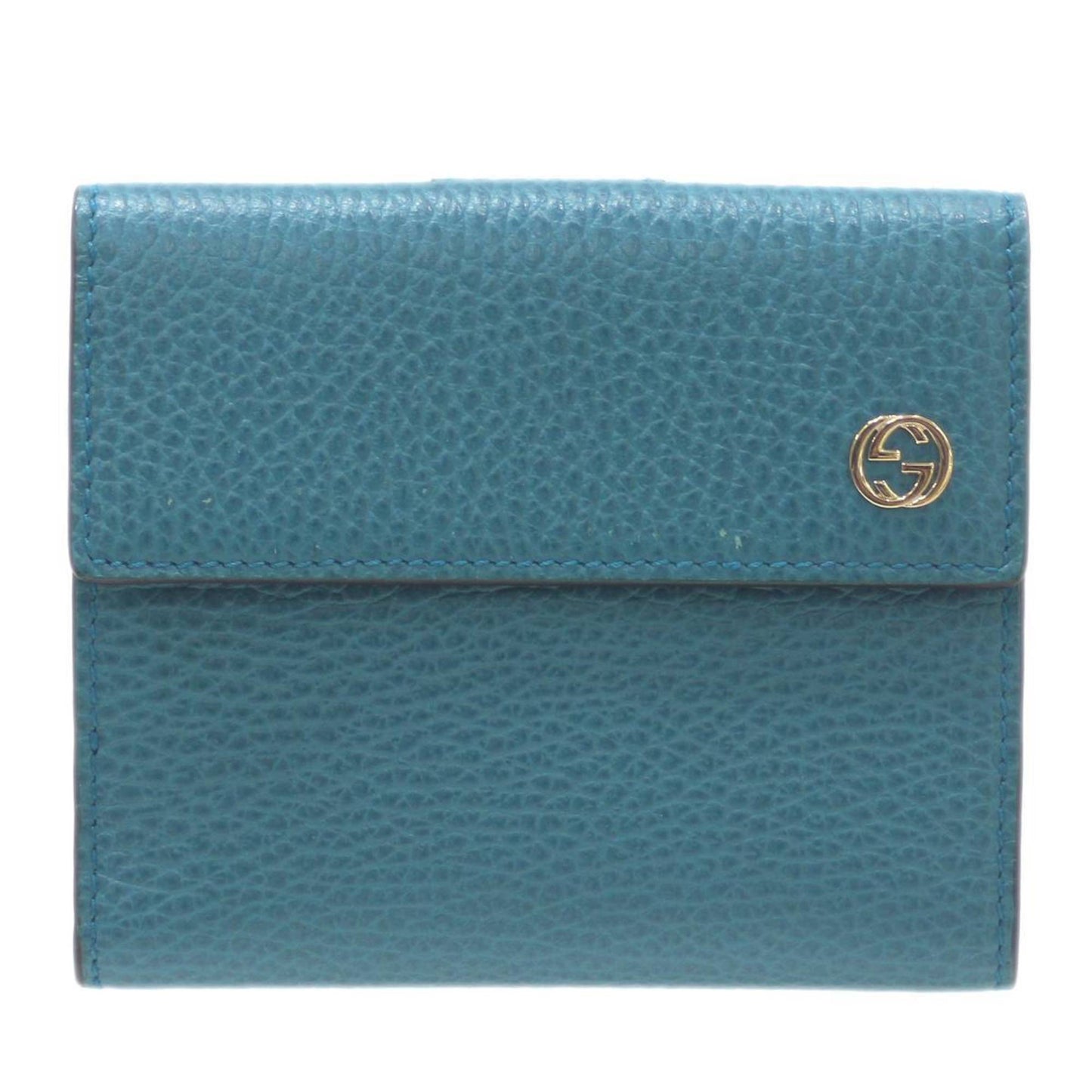 Gucci Interlocking G Turquoise Leather Wallet Accessories