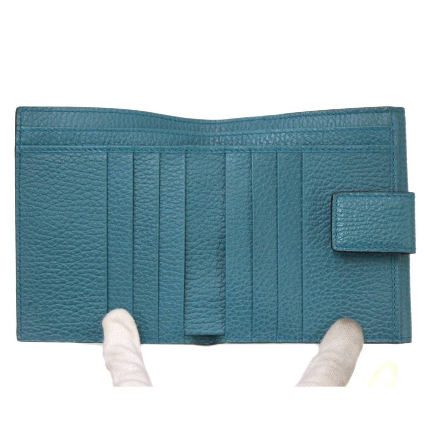 Gucci Interlocking G Turquoise Leather Wallet Accessories