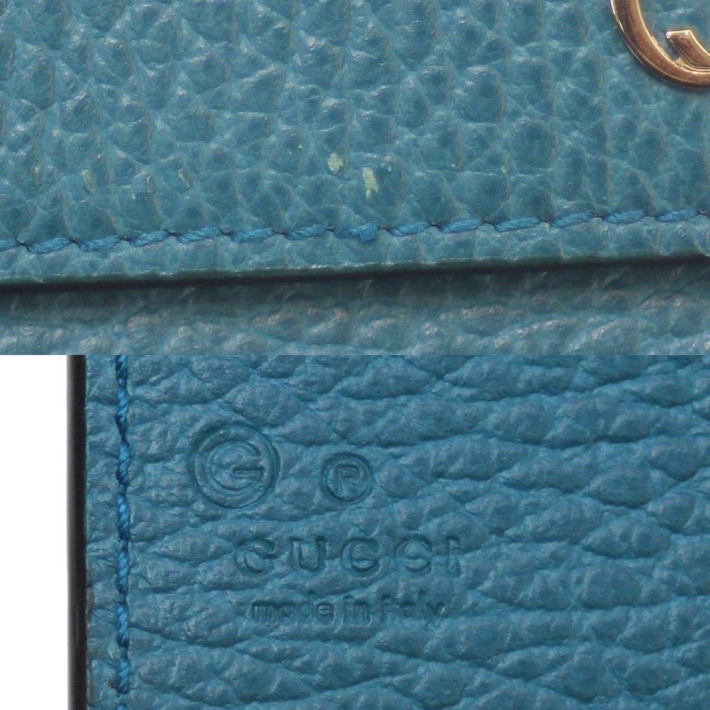 Gucci Interlocking G Turquoise Leather Wallet Accessories