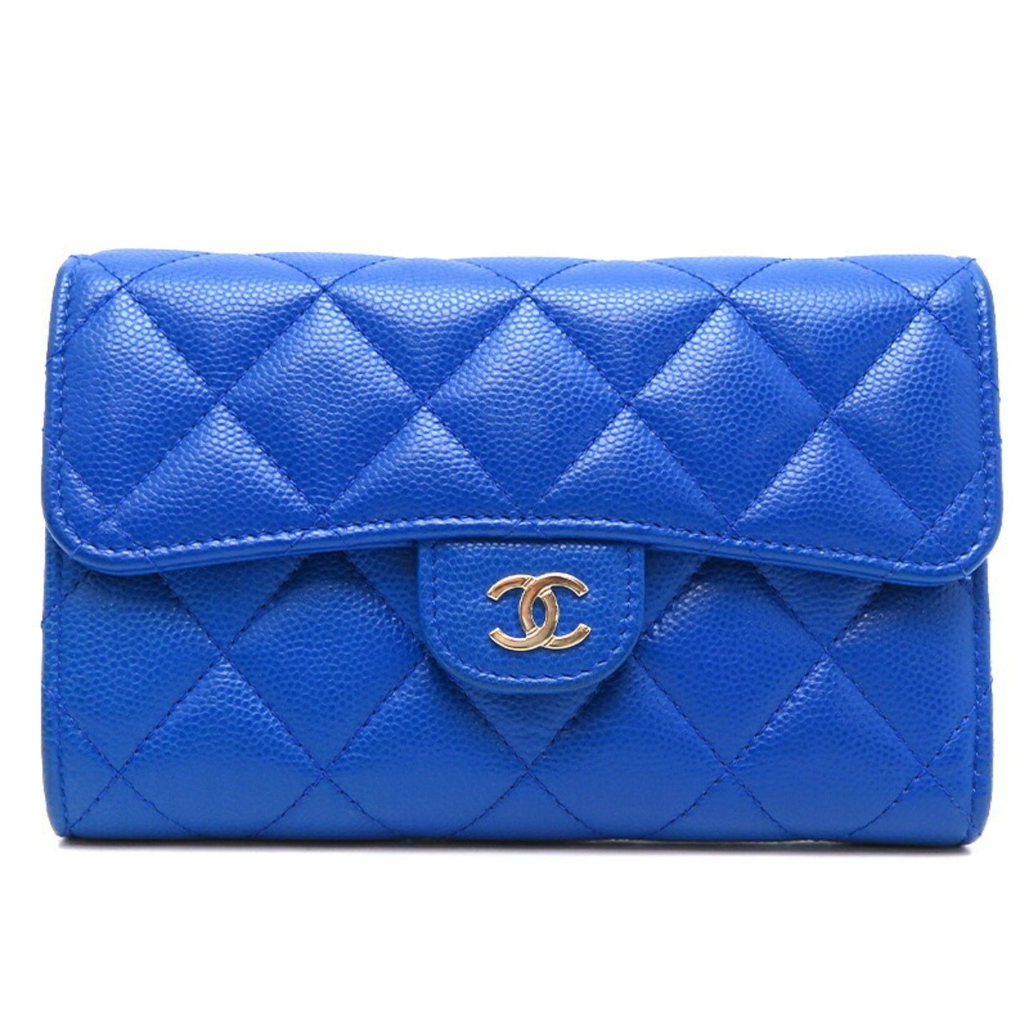 Chanel Matelassé Blue Leather Wallet Accessories