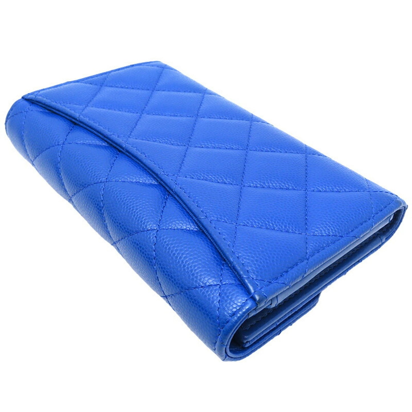 Chanel Matelassé Blue Leather Wallet Accessories