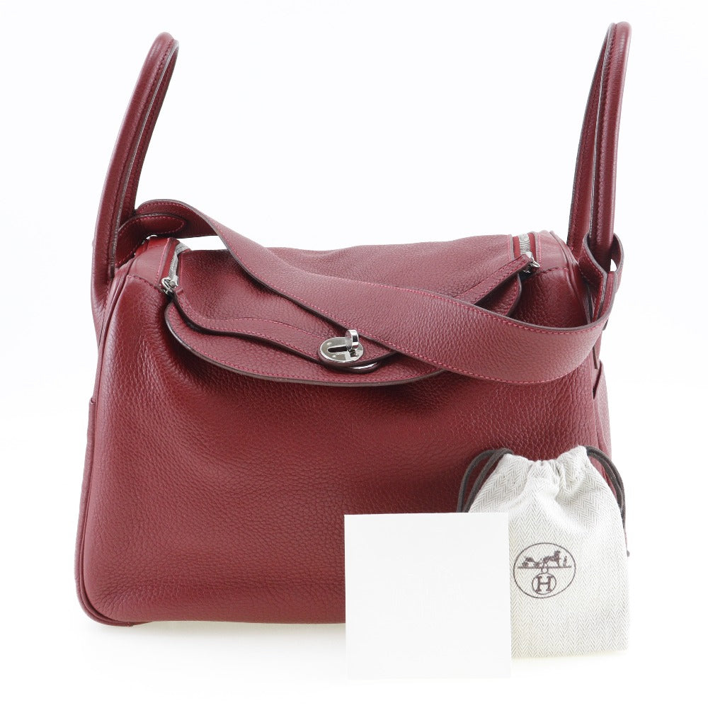 Hermès Lindy Burgundy Leather Shoulder Bag