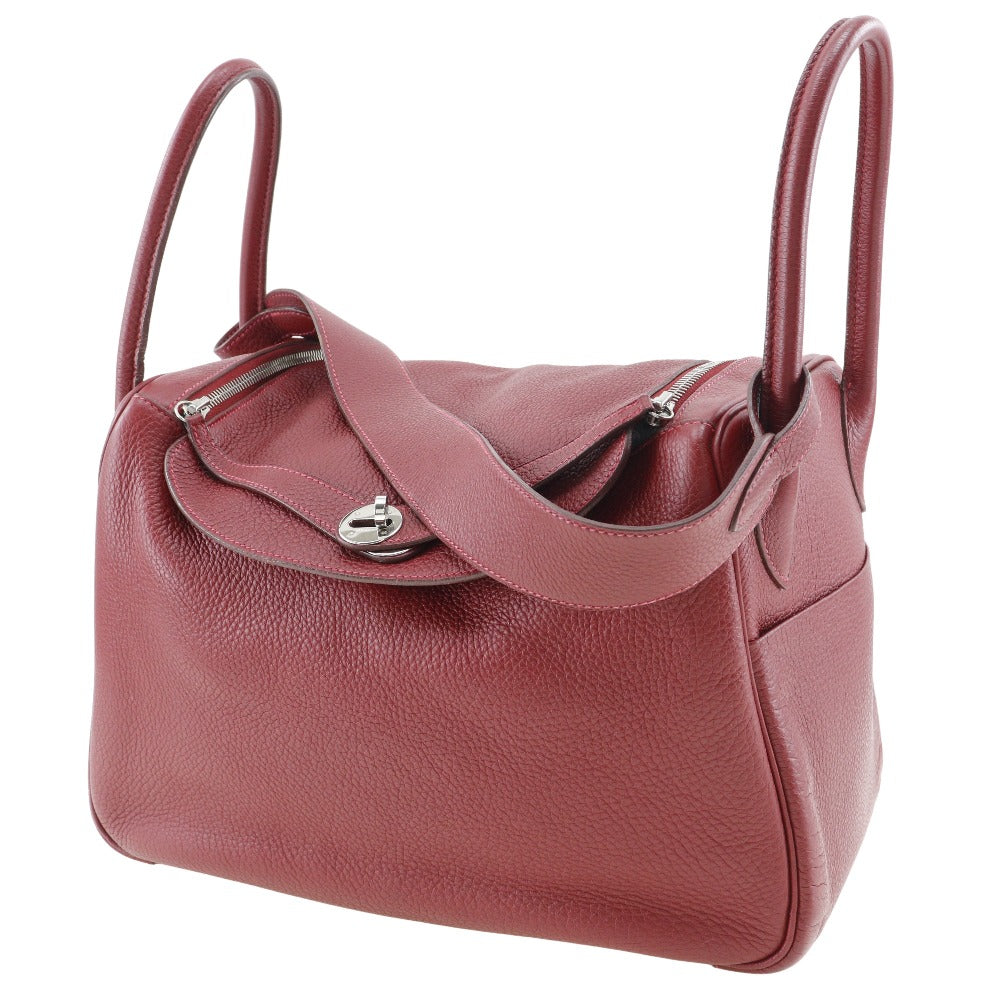 Hermès Lindy Burgundy Leather Shoulder Bag