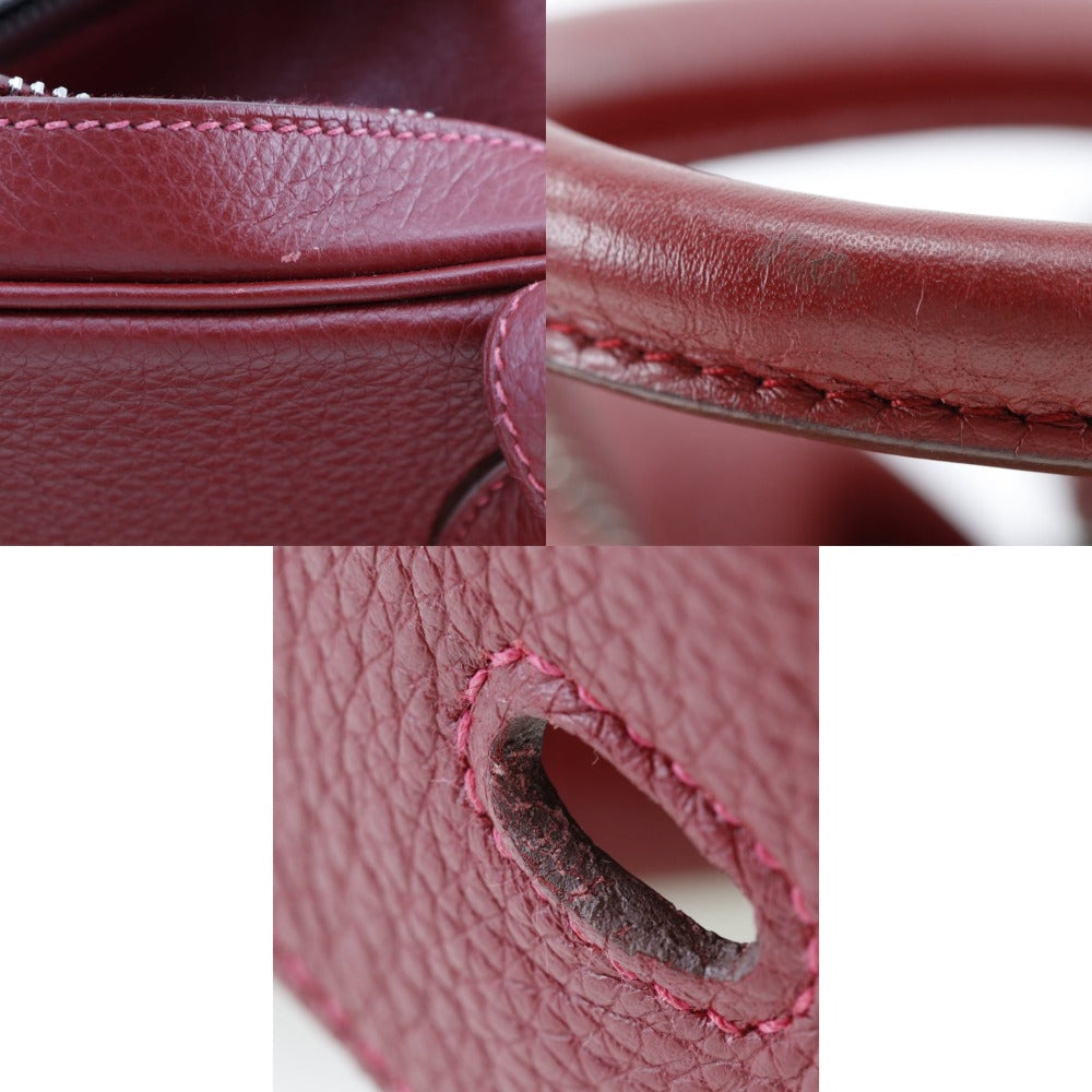 Hermès Lindy Burgundy Leather Shoulder Bag