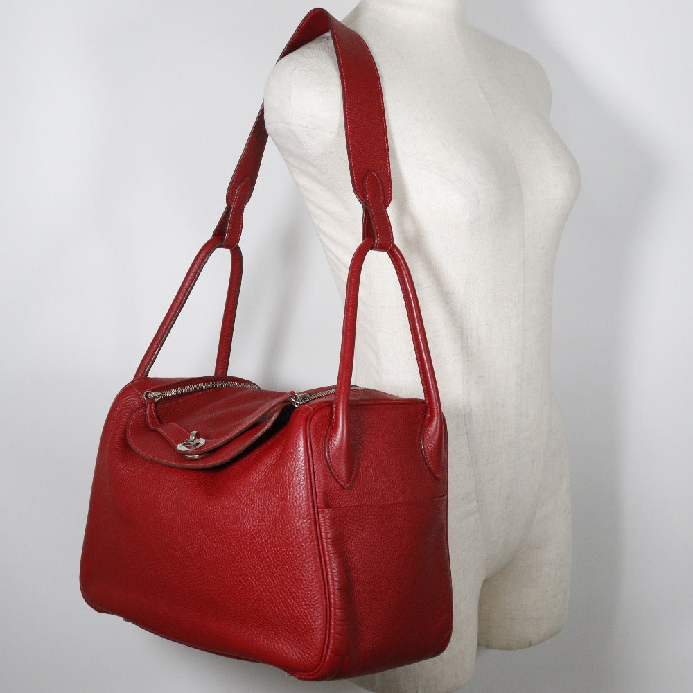 Hermès Lindy Burgundy Leather Shoulder Bag