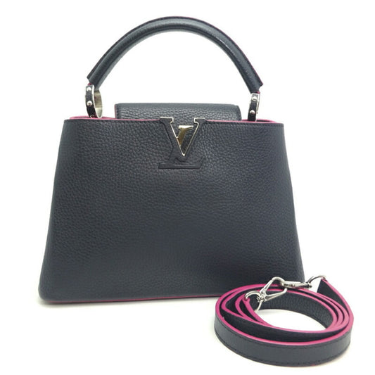 Louis Vuitton Capucines Navy Leather Hand Bag