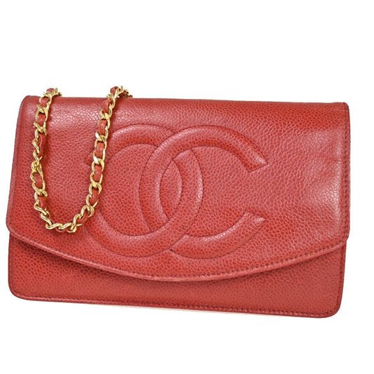 Chanel Wallet On Chain Red Leather Wallet Accessories