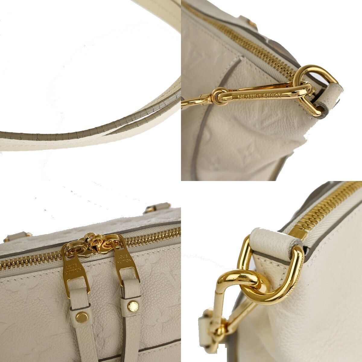 Louis Vuitton Lumineuse Beige Leather Tote Bag