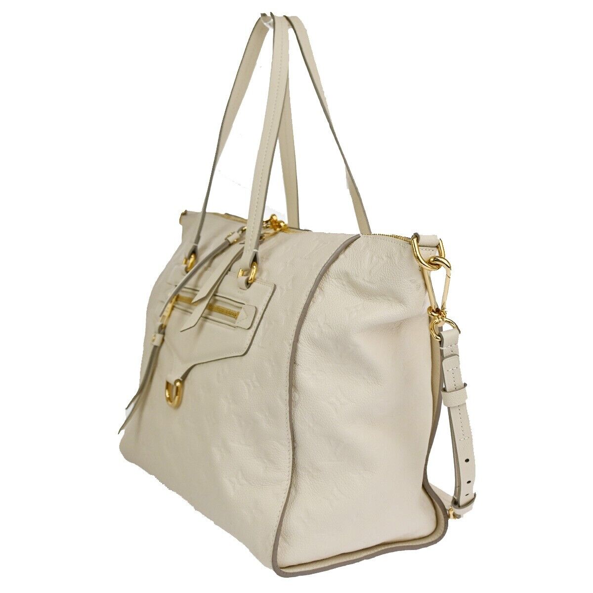 Louis Vuitton Lumineuse Beige Leather Tote Bag