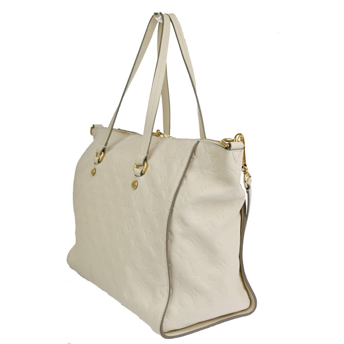 Louis Vuitton Lumineuse Beige Leather Tote Bag