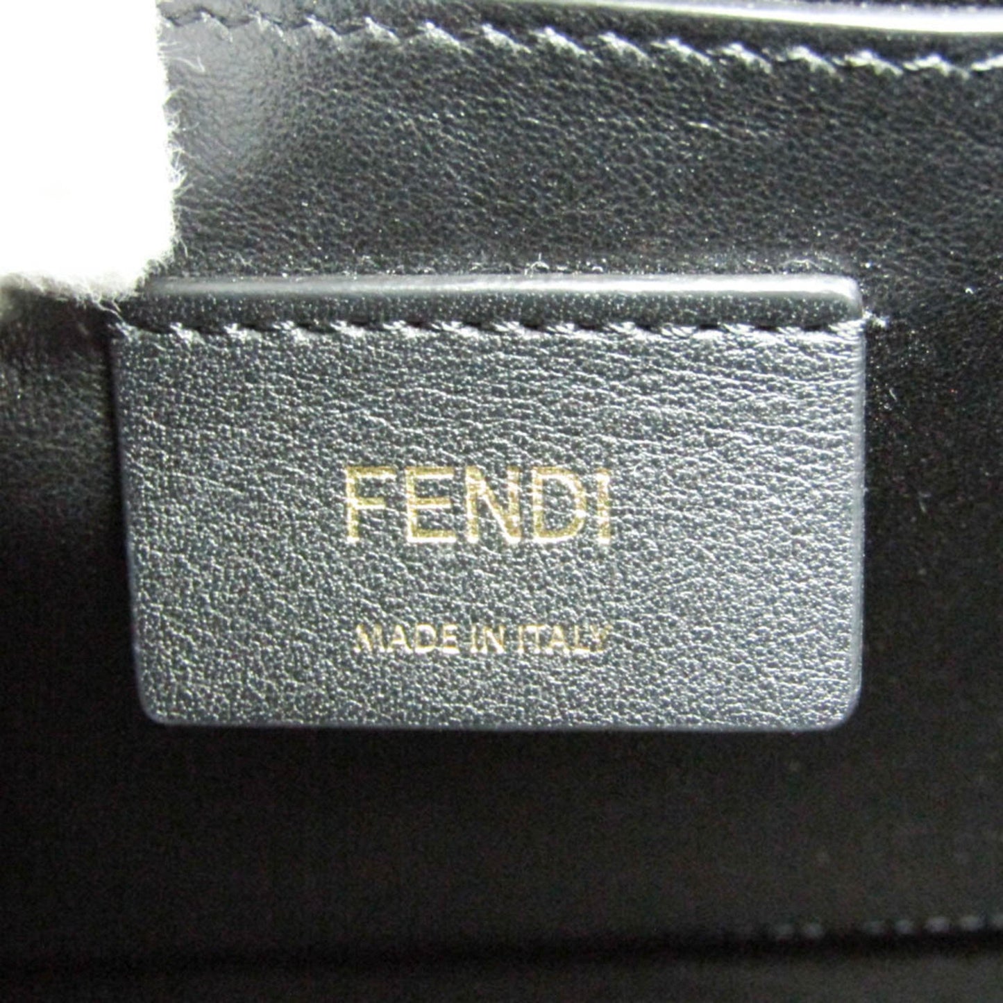 Fendi Logo shopper Beige Leather Shoulder Bag