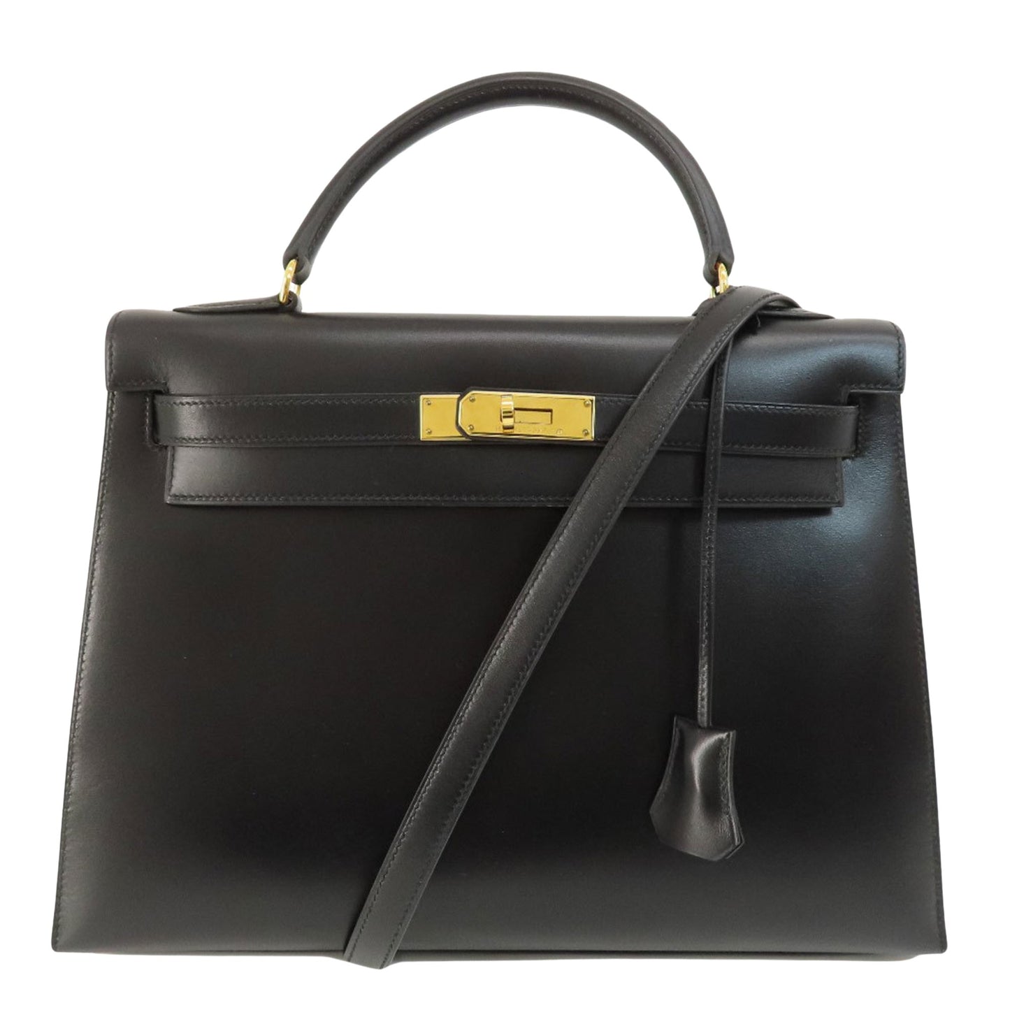 Hermès Kelly 32 Black Leather Hand Bag