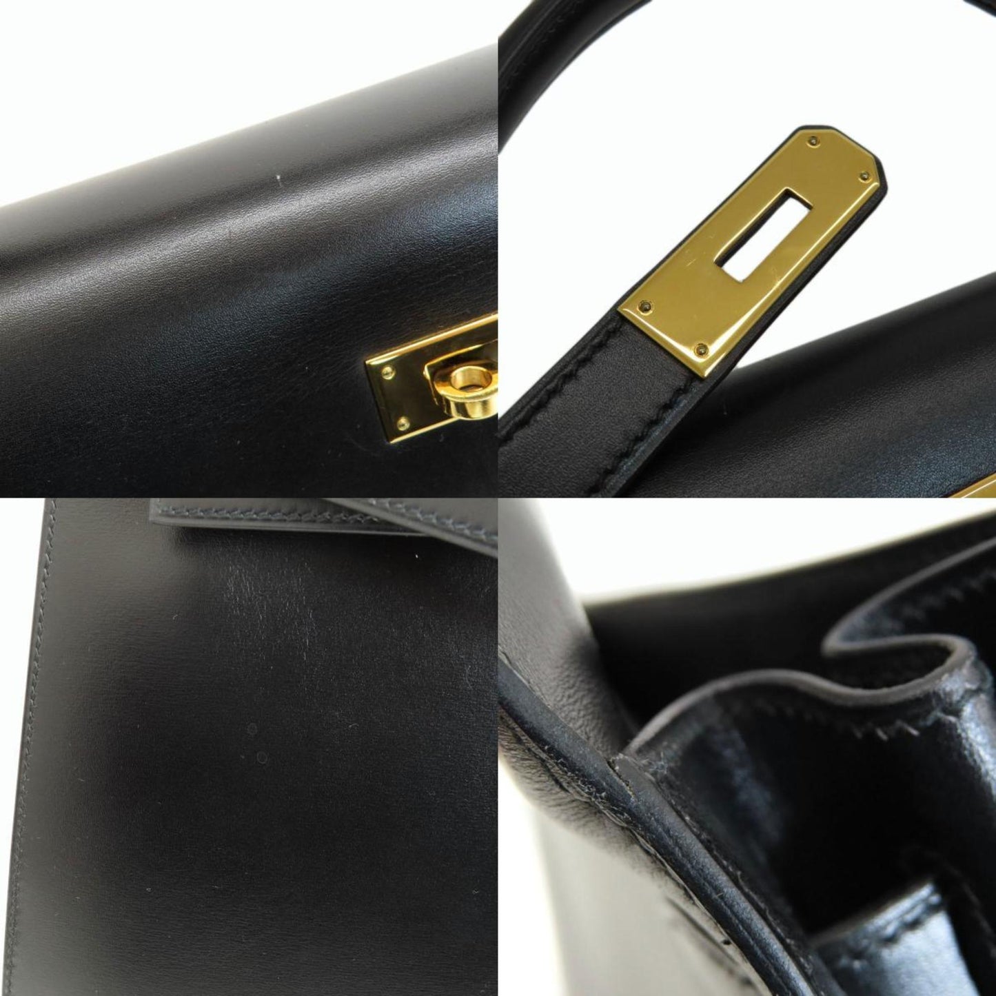 Hermès Kelly 32 Black Leather Hand Bag