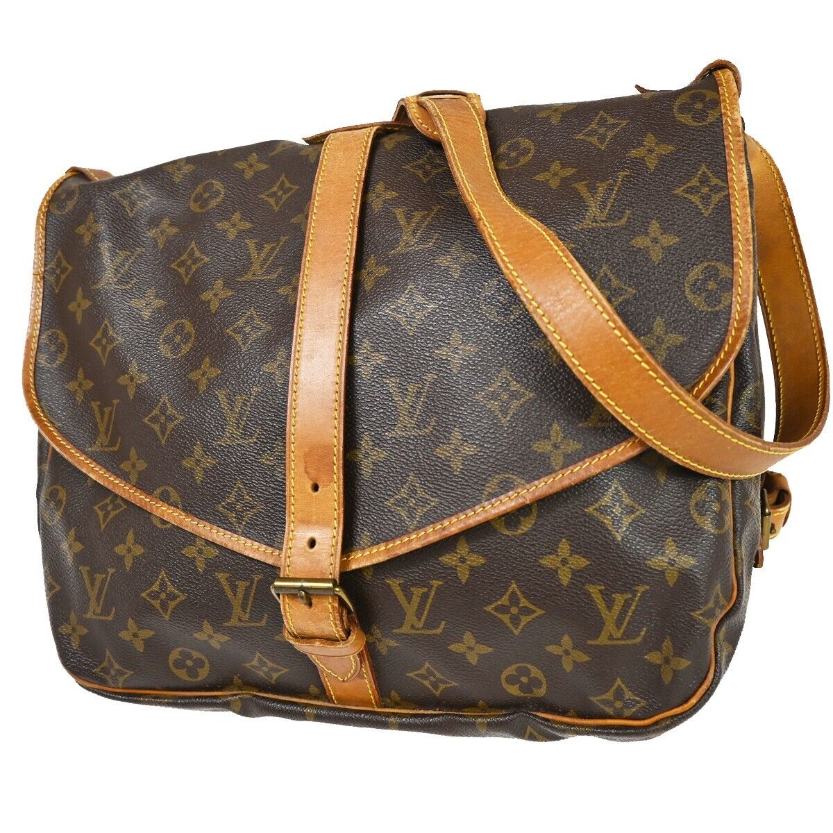 Louis Vuitton Saumur 35 Brown Canvas Shoulder Bag