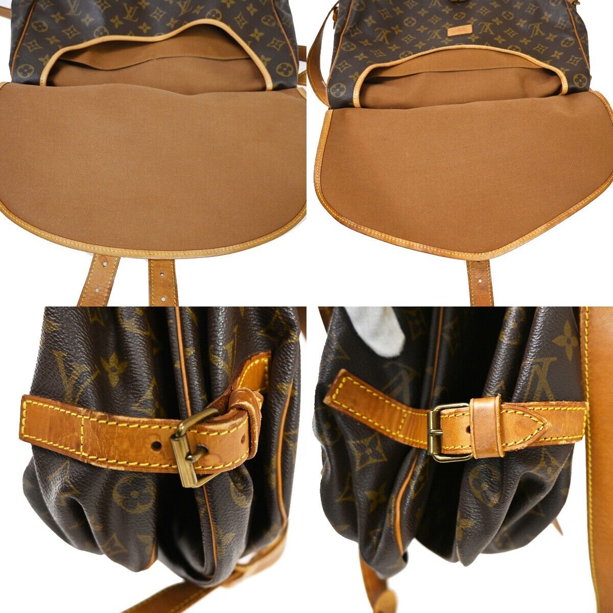 Louis Vuitton Saumur 35 Brown Canvas Shoulder Bag