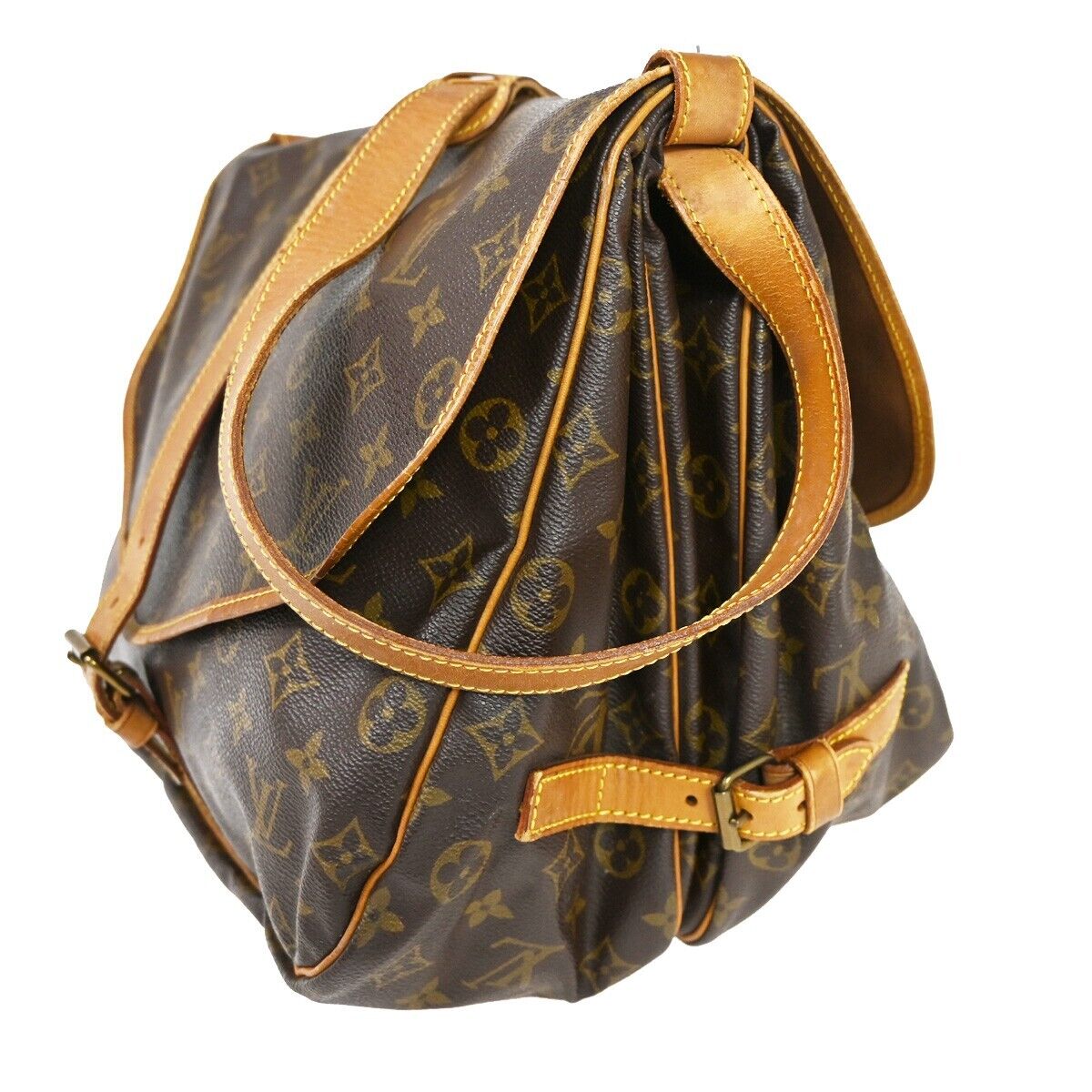 Louis Vuitton Saumur 35 Brown Canvas Shoulder Bag