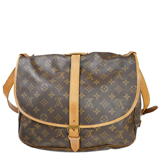 Louis Vuitton Saumur 35 Brown Canvas Shoulder Bag