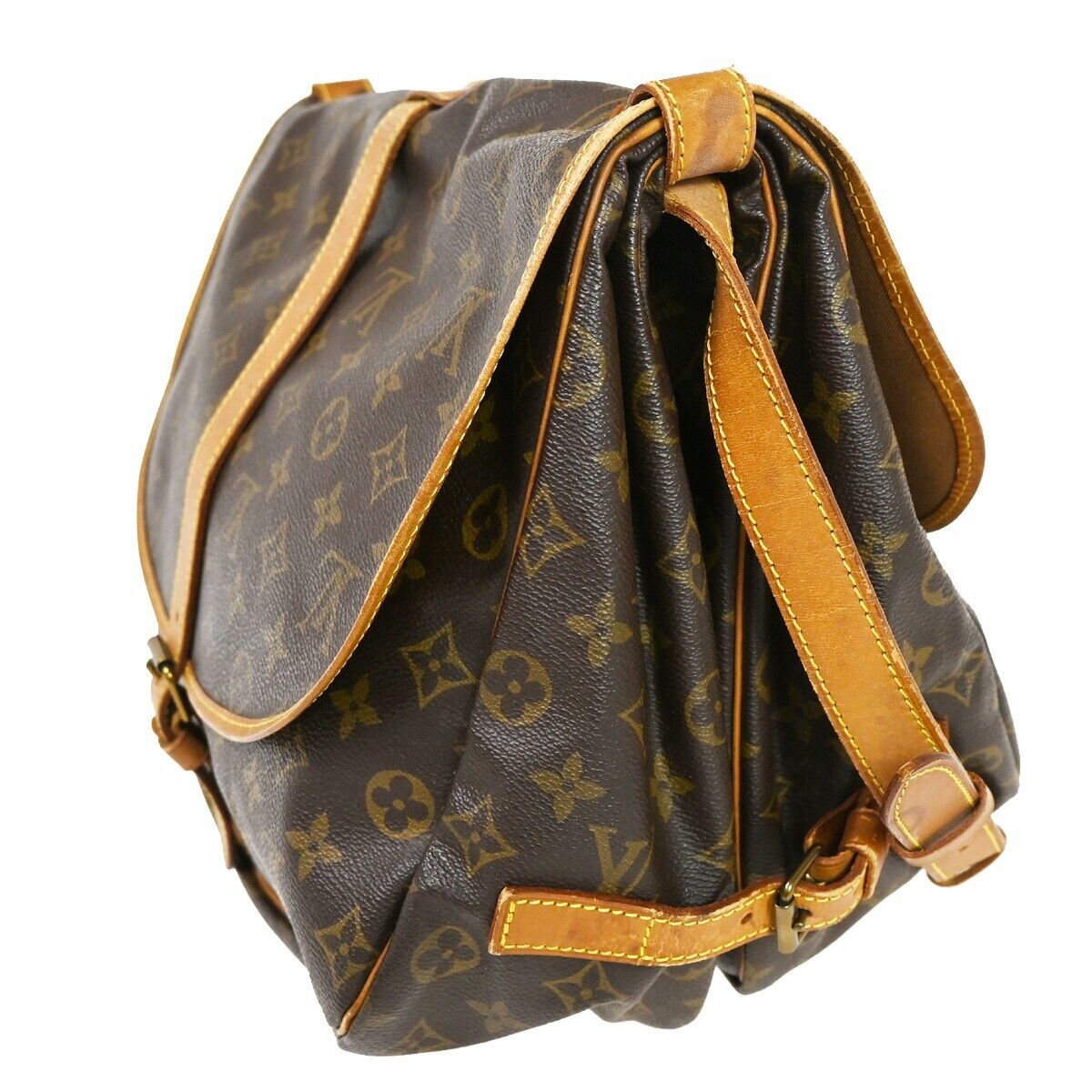 Louis Vuitton Saumur 35 Brown Canvas Shoulder Bag