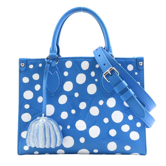 Louis Vuitton On The Go Blue Canvas Hand Bag