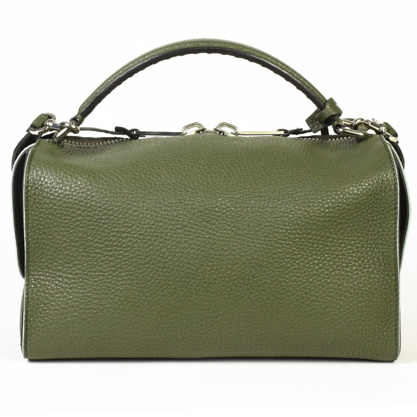 Fendi Selleria Green Leather Hand Bag