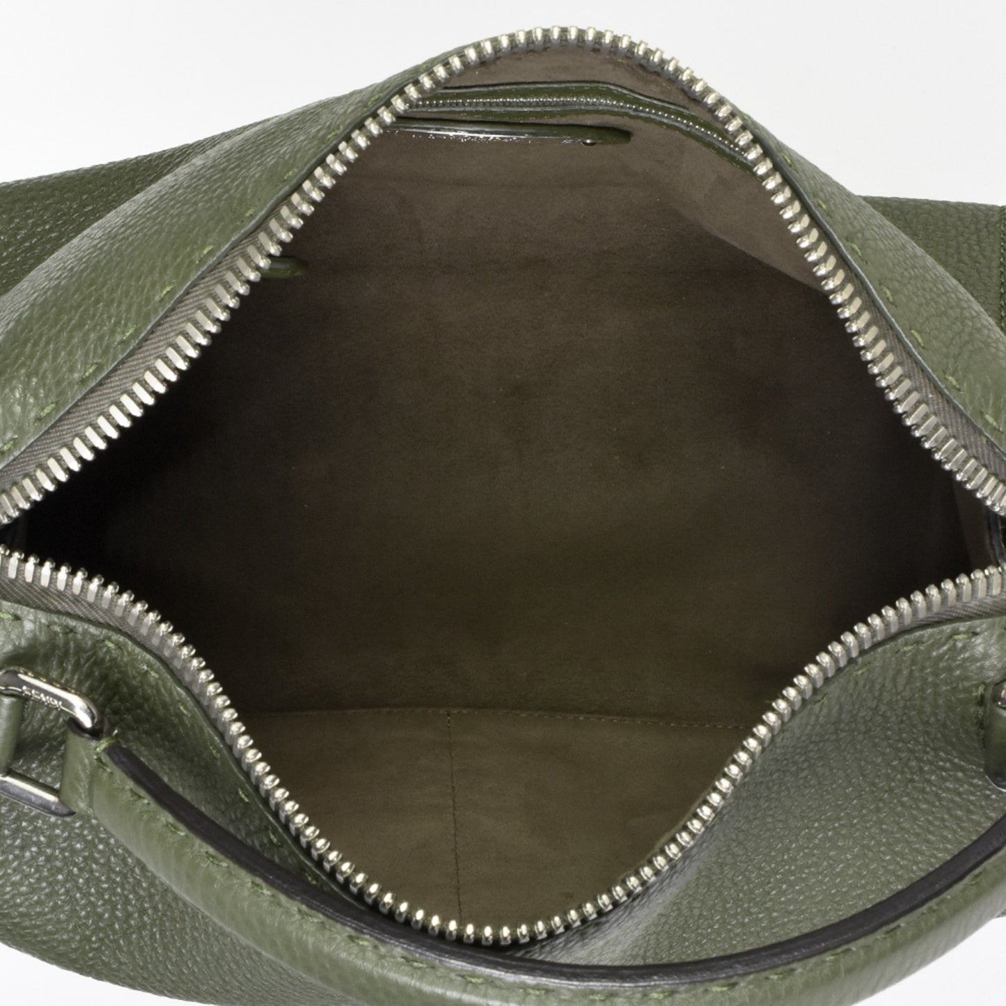 Fendi Selleria Green Leather Hand Bag