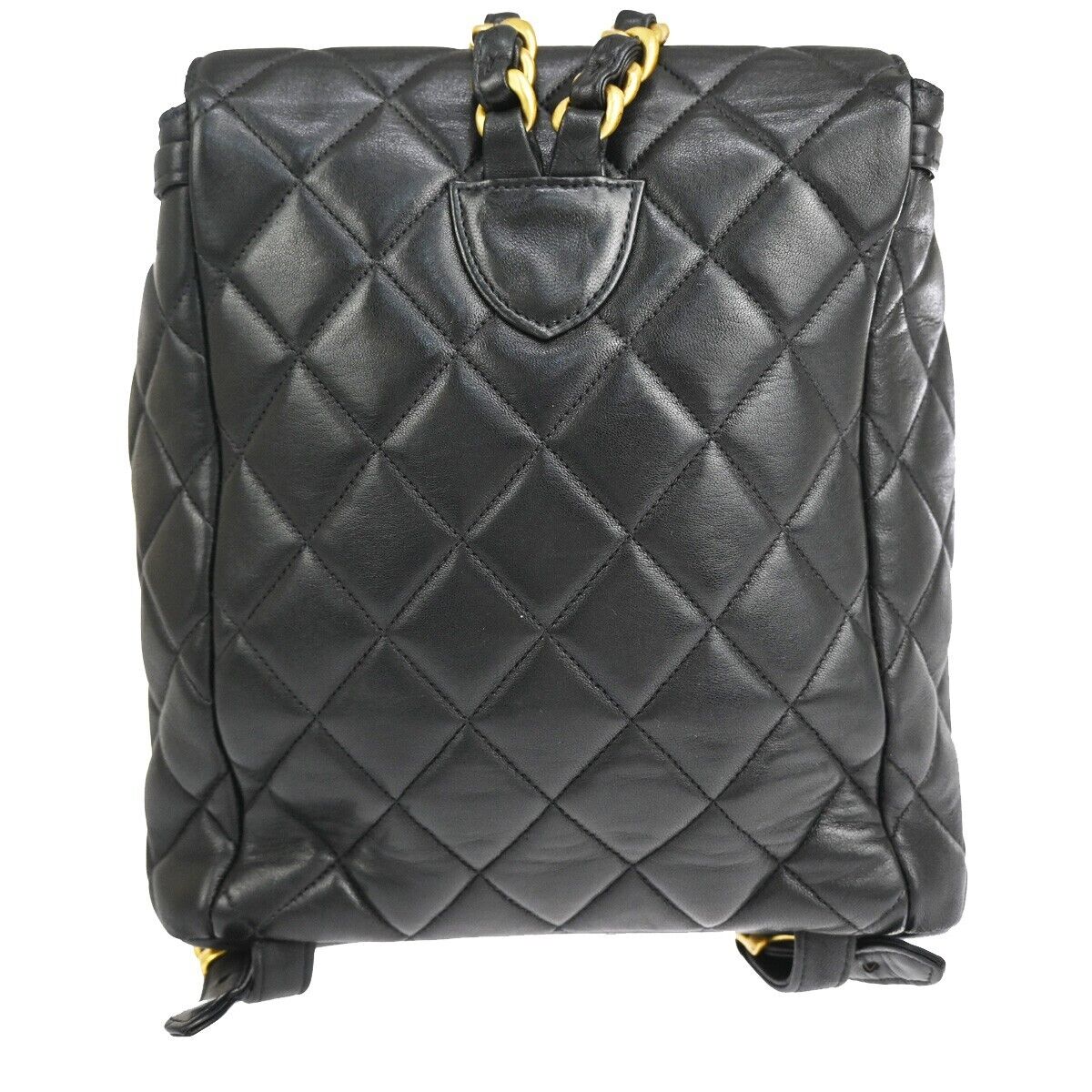 Chanel Logo CC Black Leather Backpack Bag