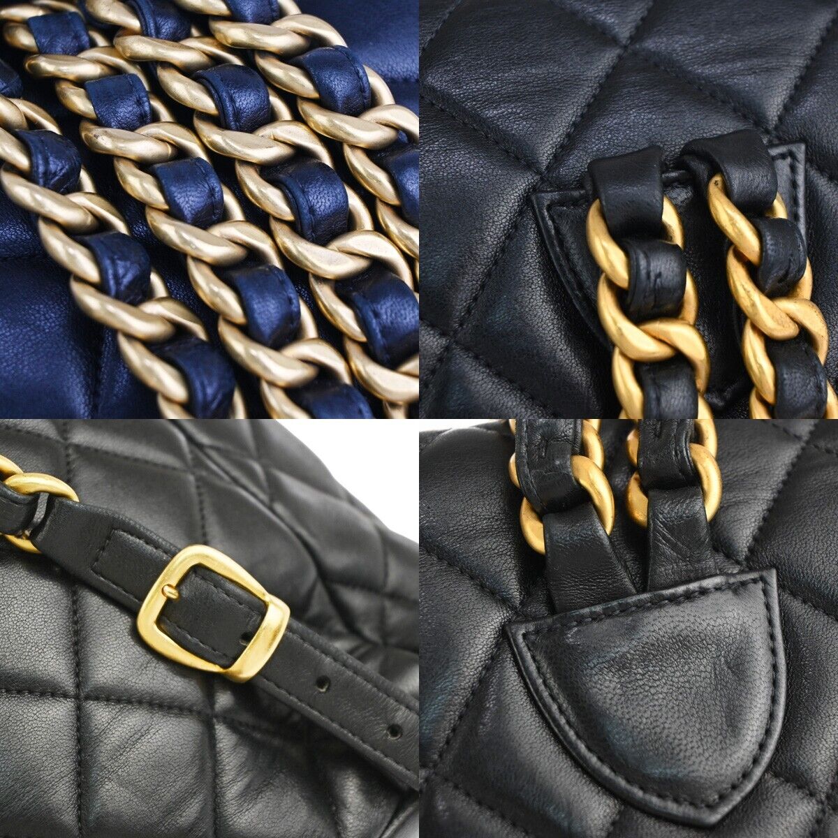 Chanel Logo CC Black Leather Backpack Bag