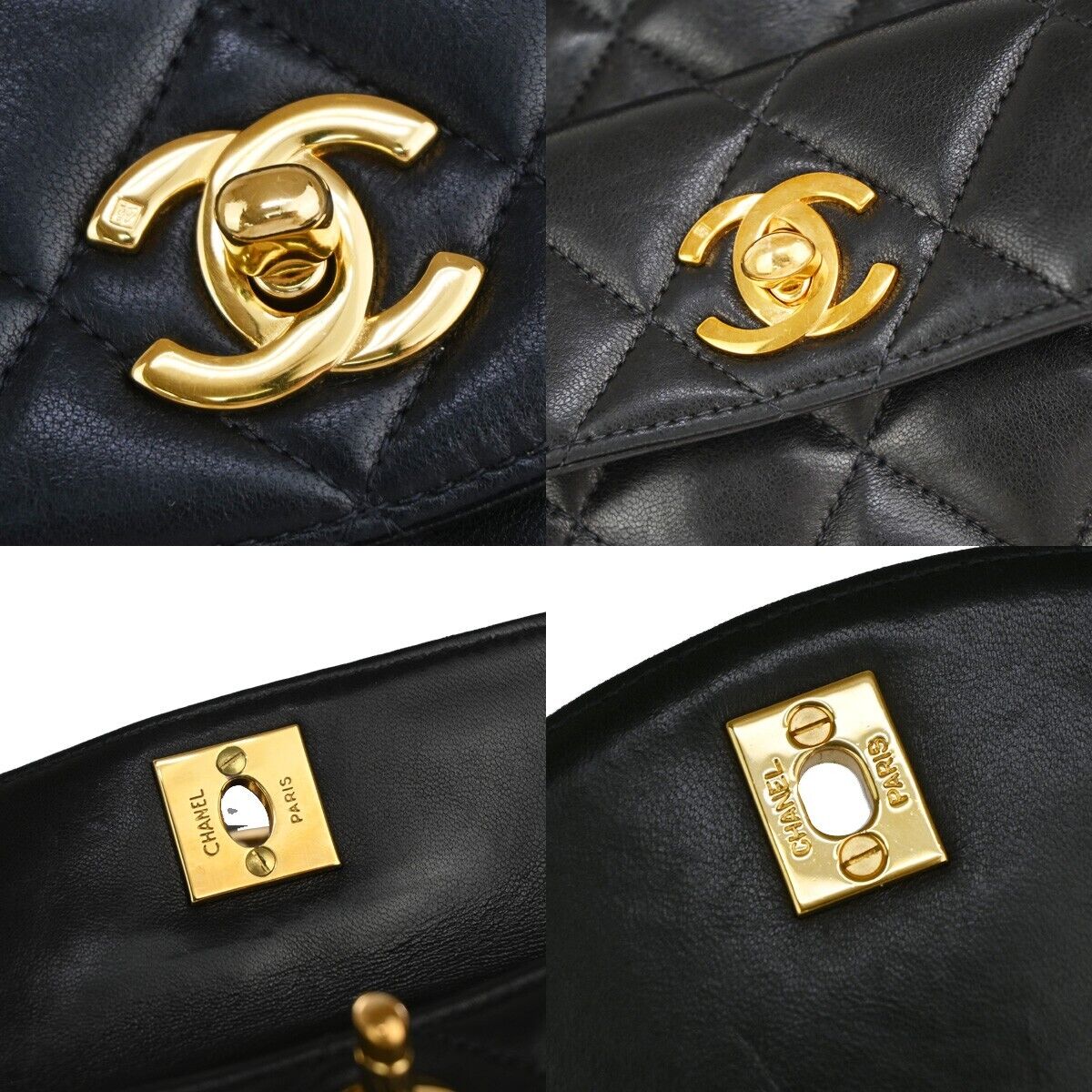 Chanel Logo CC Black Leather Backpack Bag