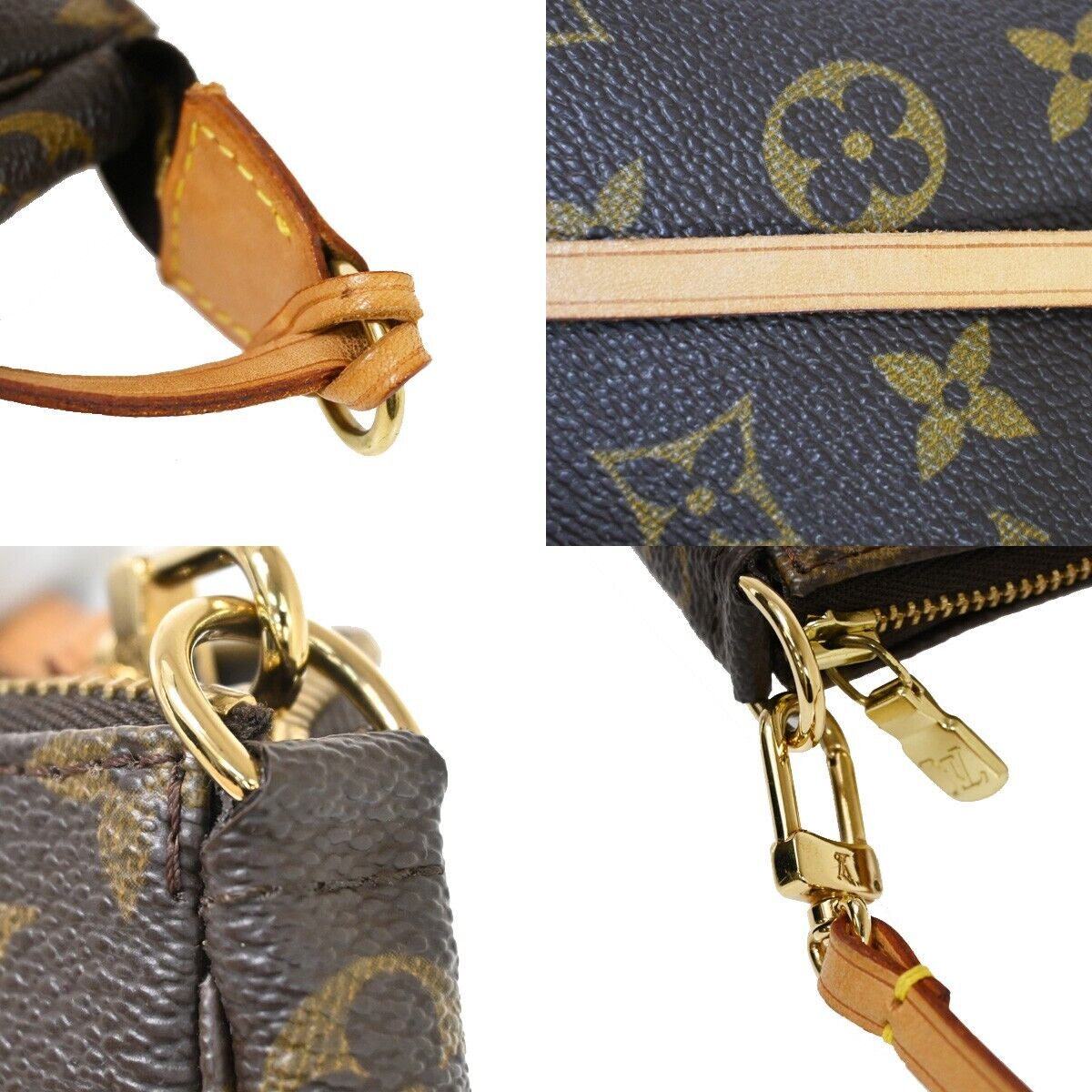 Louis Vuitton Pochette accessoires Brown Canvas Clutch Bag