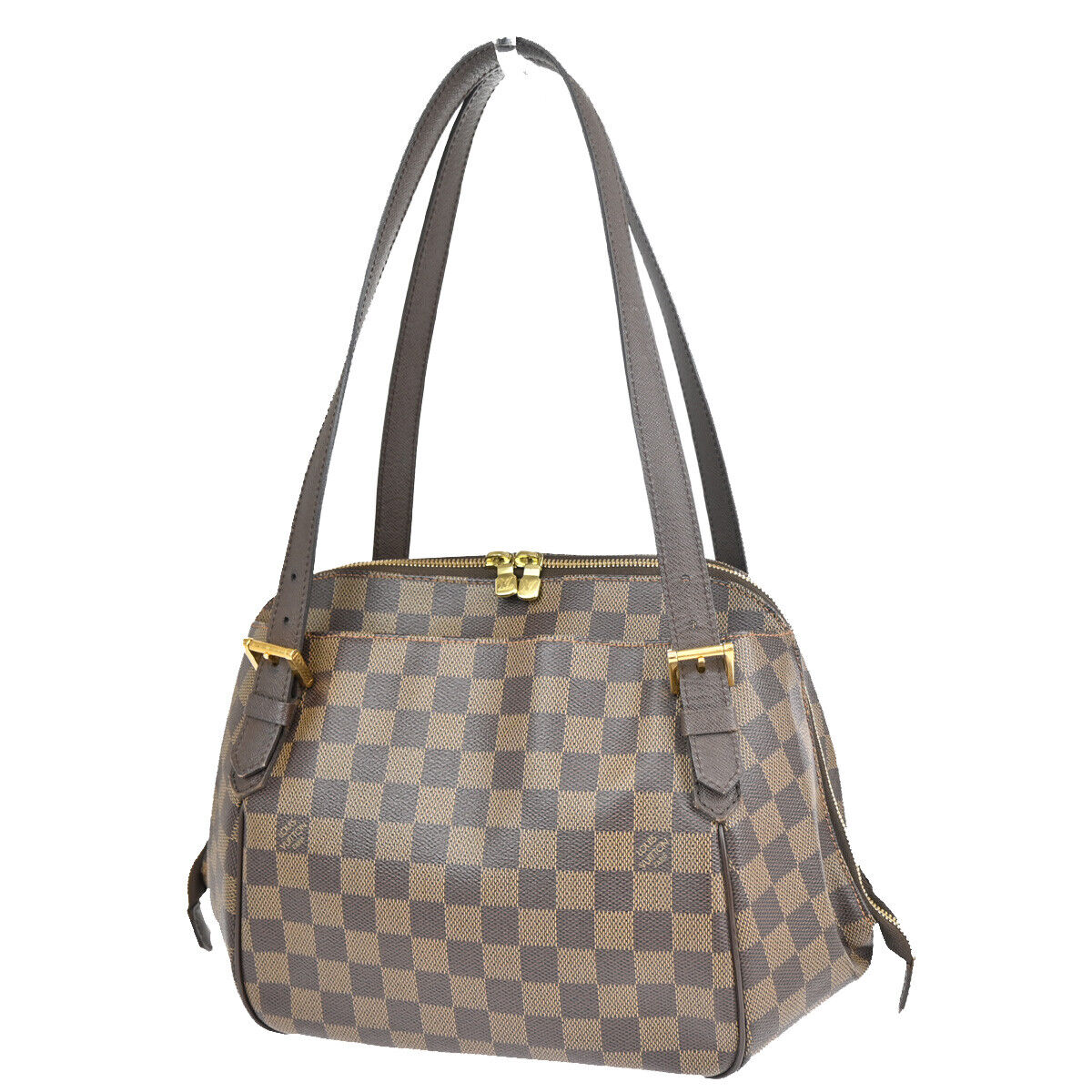 Louis Vuitton Belem MM Brown Canvas Shoulder Bag